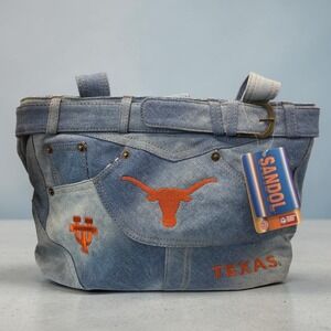 Sandol Texas Longhorns Denim Tote Bag Blue Orange Embroidered NCAA Collegiate UT